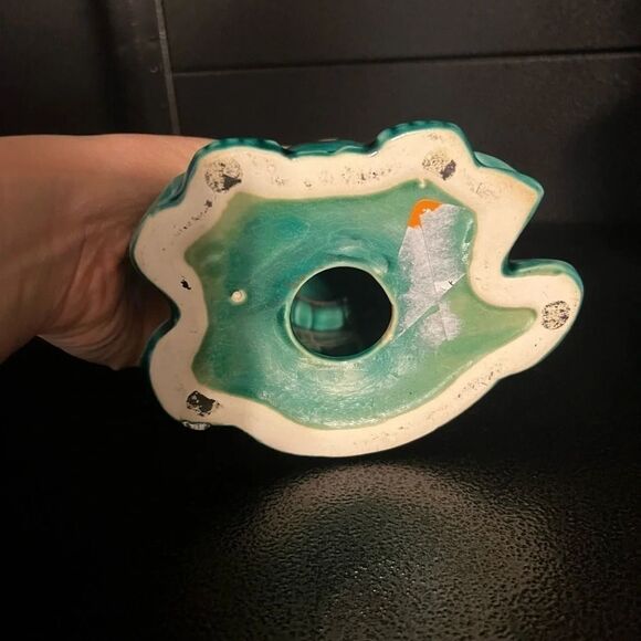 Vintage Green blue Buddha potpourri holder see no evil - Picture 3 of 8